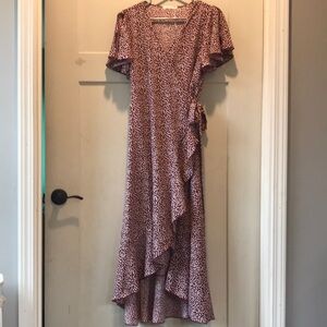 Elegant Cupshe maroon Patterned Wrap Dress